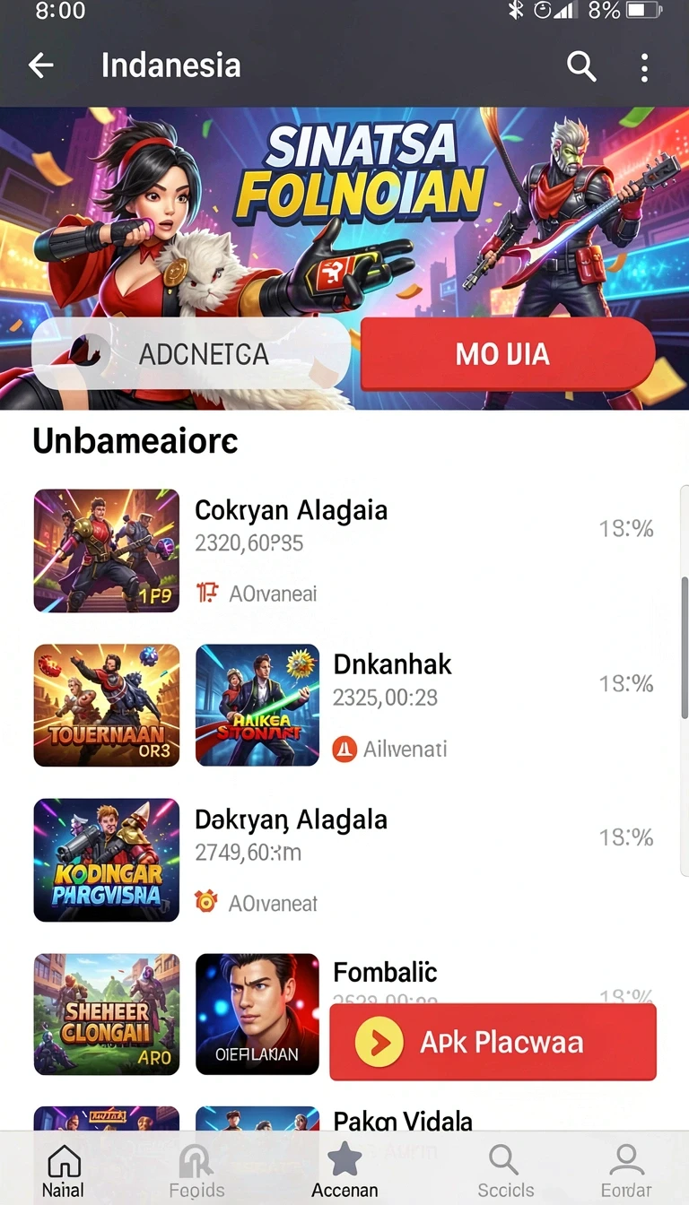 Cuplikan layar menu unduhan a200m untuk perangkat Android